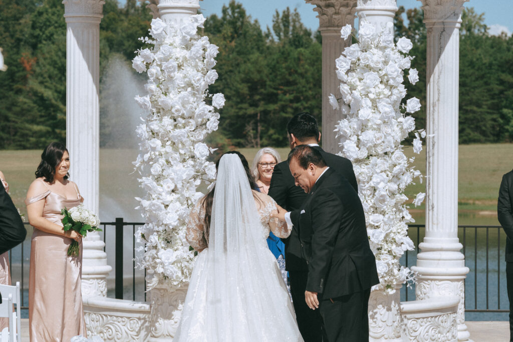 cute picture of the bride and groom at their ceremony