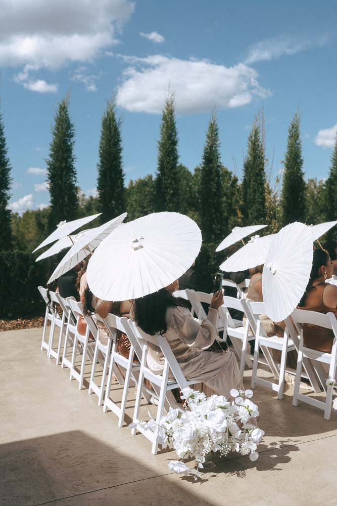 wedding guests at the ceremony