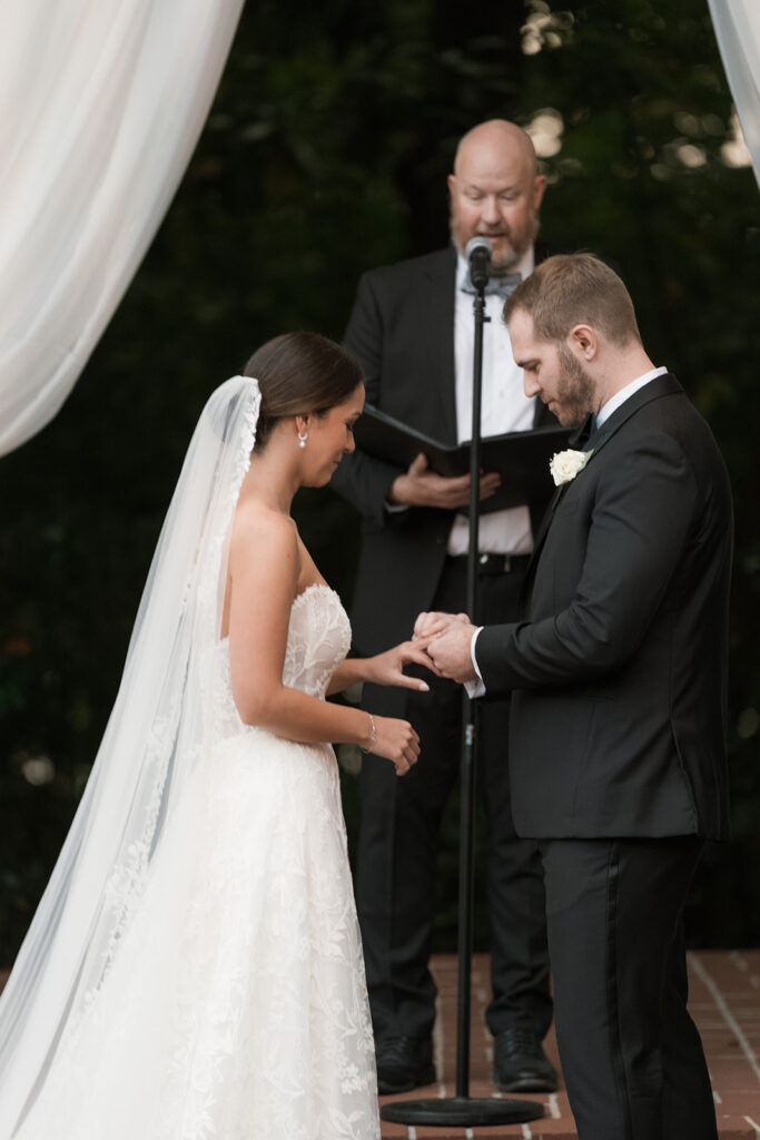 Bride and groom at their wedding ceremony