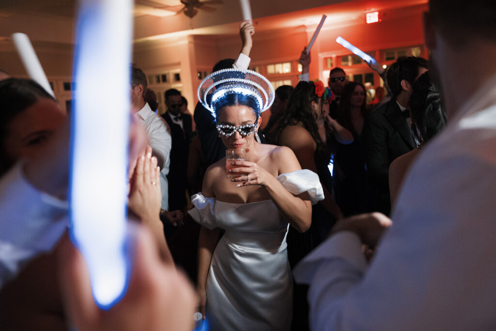 Newly married couple at their dream wedding reception party