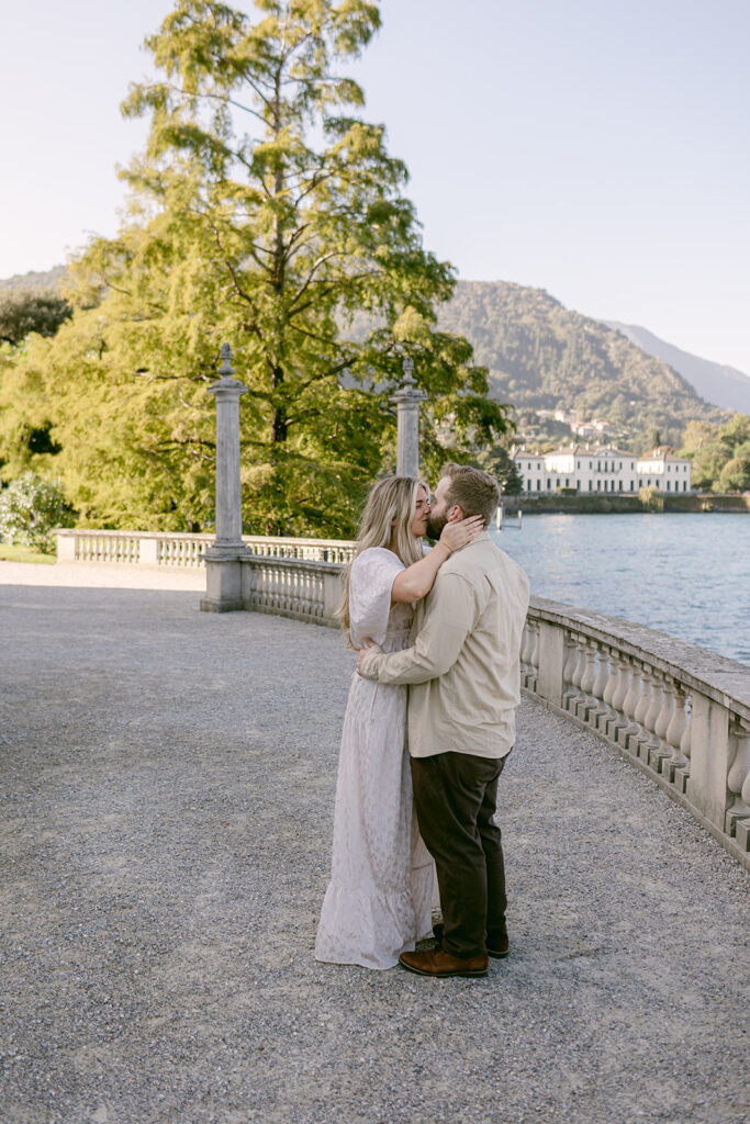 fiance kissing his fiance on the cheek
