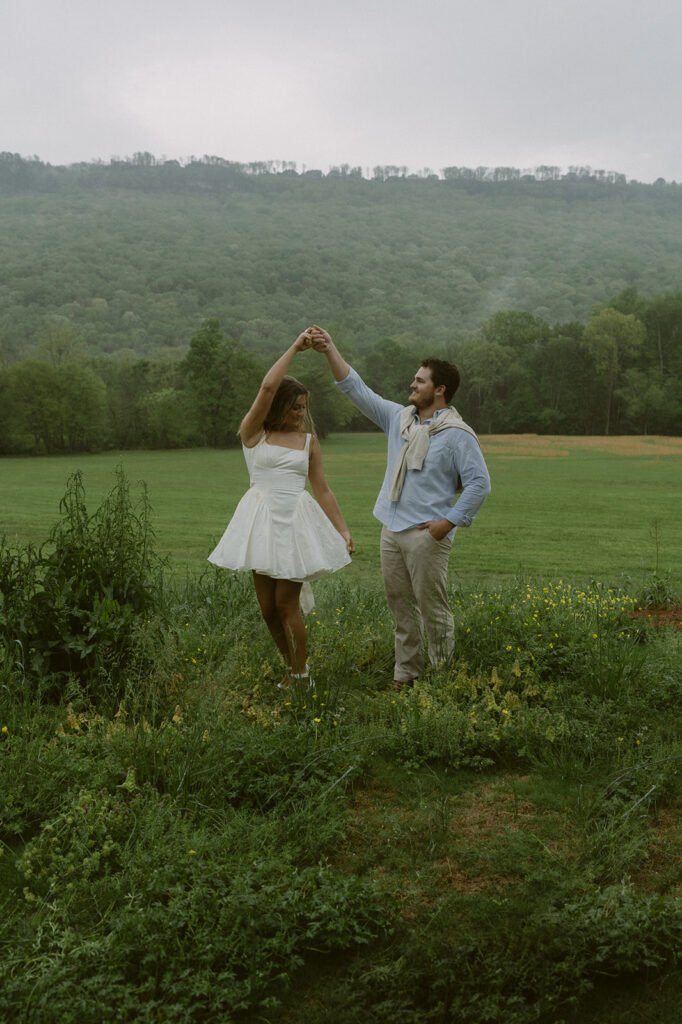 cute couple dancing during their session