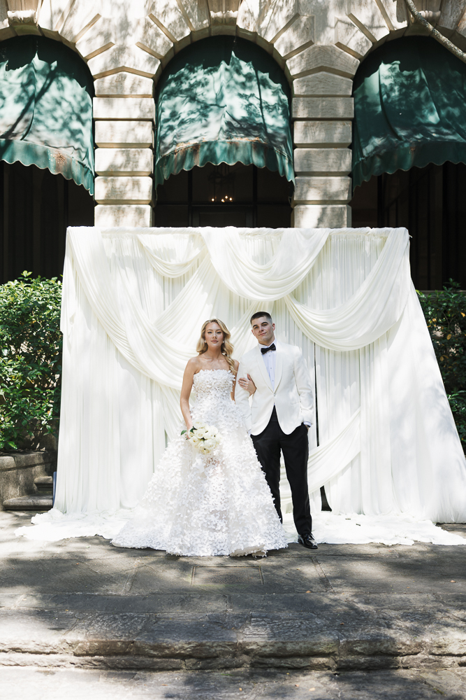 stunning picture of the bride and groom before their ceremony
