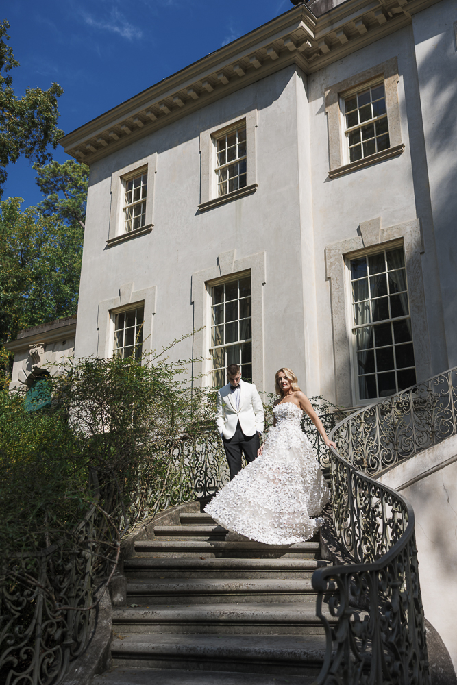 golden hour bridal portraits