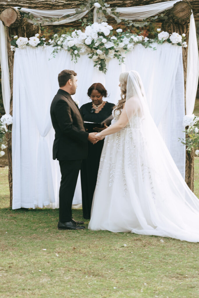 cute picture of the bride and groom at their dream wedding ceremony