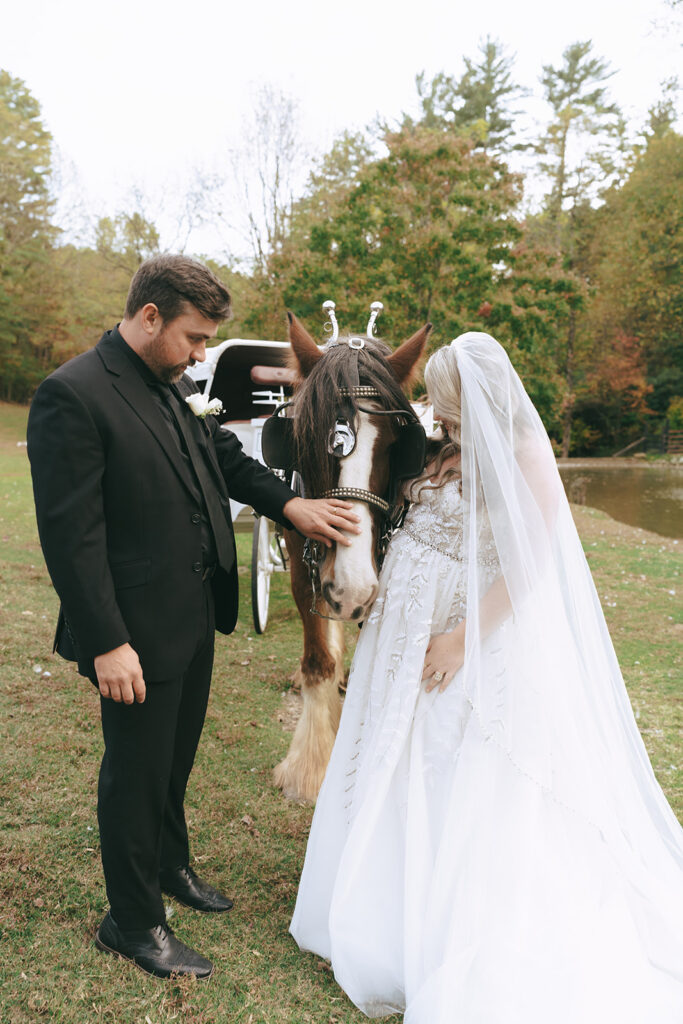 cute picture of the newlyweds during golden hour