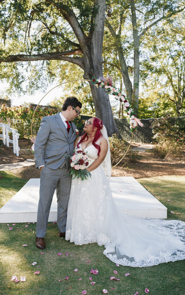golden hour bridal portraits