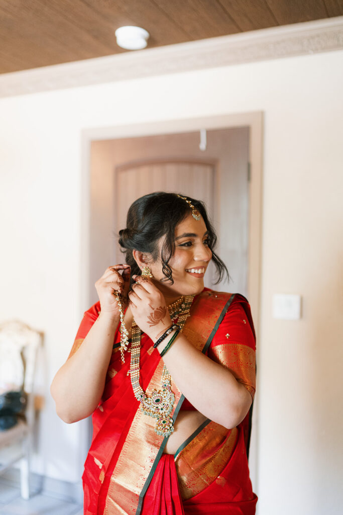 bride getting ready for her ceremony