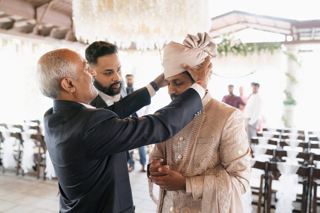 groom getting ready for his ceremony
