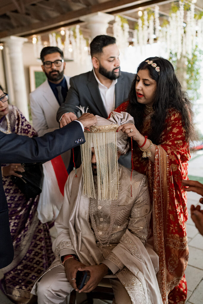 groom before his intimate wedding ceremony