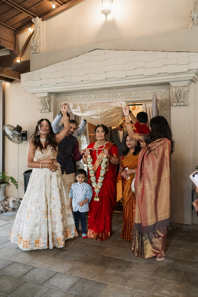 bride before heading to the wedding ceremony