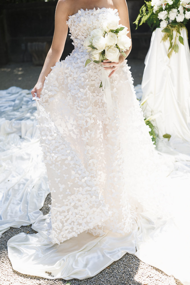 stunning closeup shot of the wedding dress