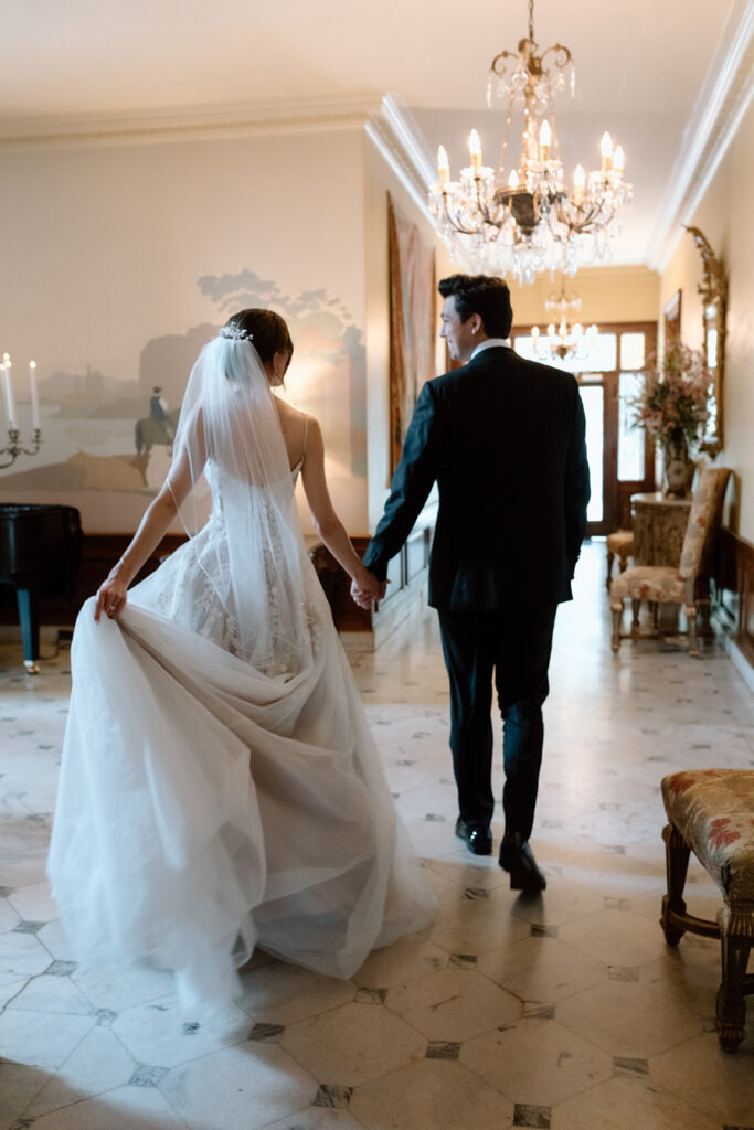 cute couple heading to their reception after their ceremony