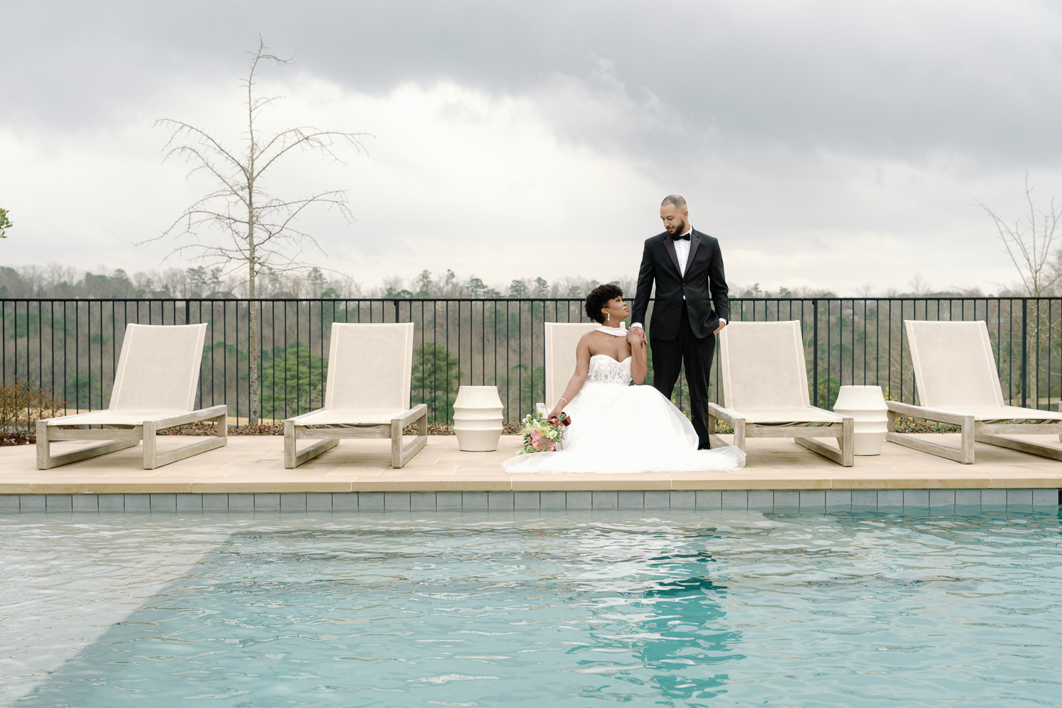 cute picture of the bride and groom at their dream alabama wedding