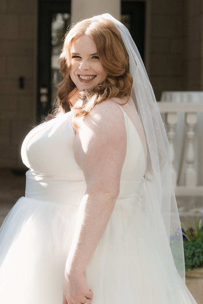 stunning portrait of the bride at her dream wedding