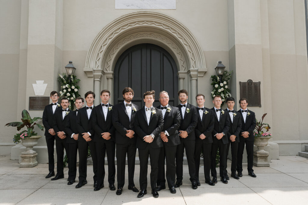 portrait of the groom and his friends