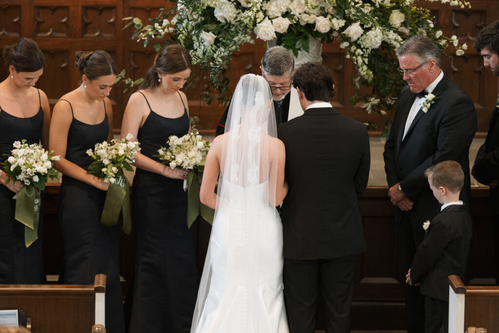 bride and groom at their intimate wedding ceremony