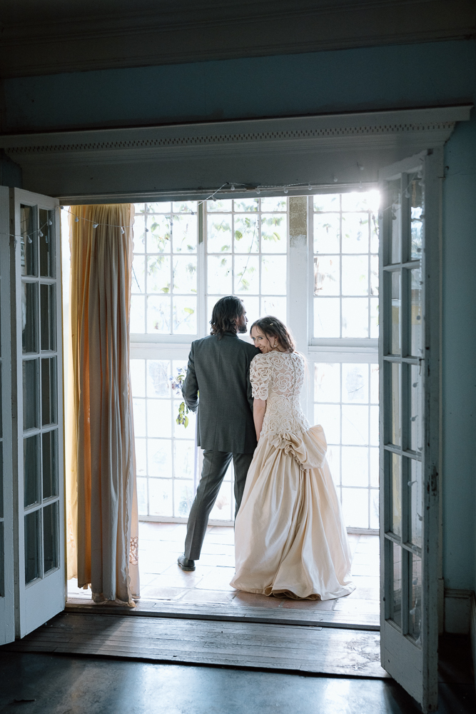 cute picture of the newlyweds hugging