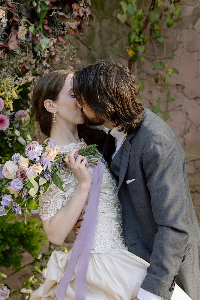 newlyweds at their intimate wedding ceremony