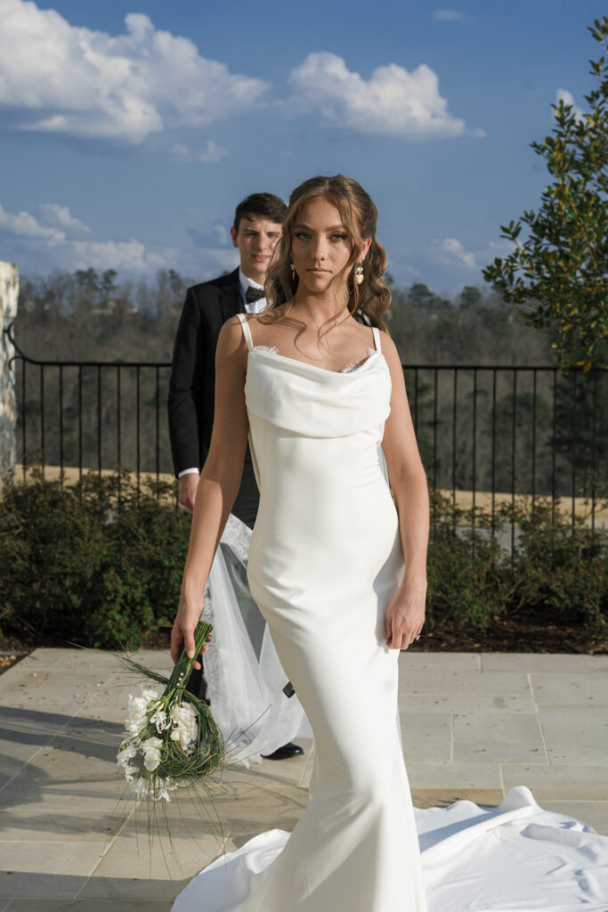 cute picture of the bride and groom at their dream wedding day