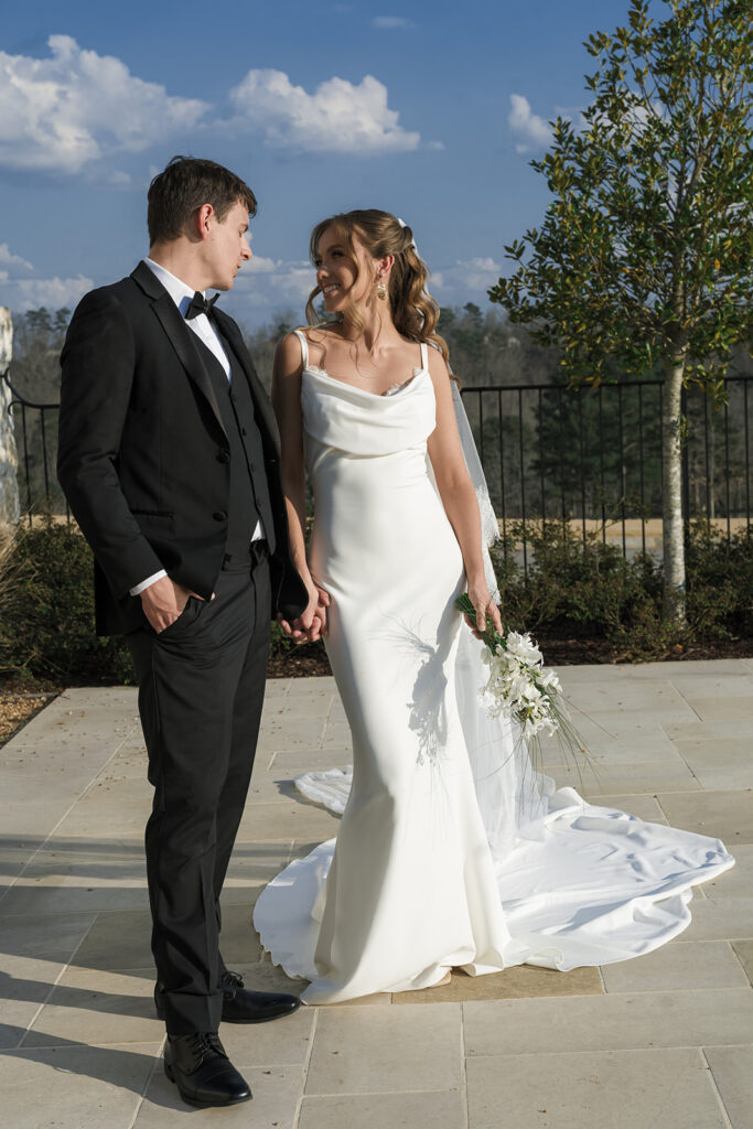 cute picture of the bride and groom at their dream GA wedding