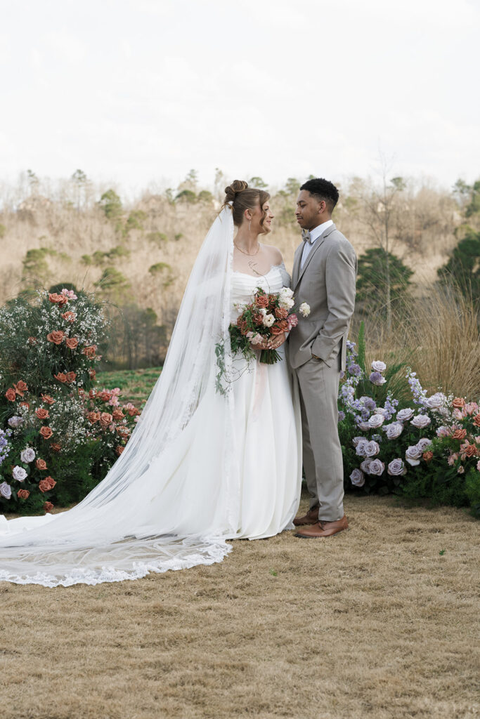 cute picture of the bride and groom at their dream wedding day