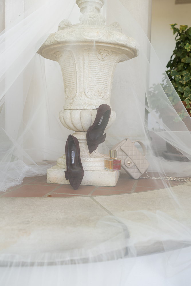 stunning closeup shot of the wedding shoes