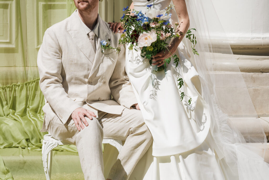 stunning closeup shot of the wedding bouquet