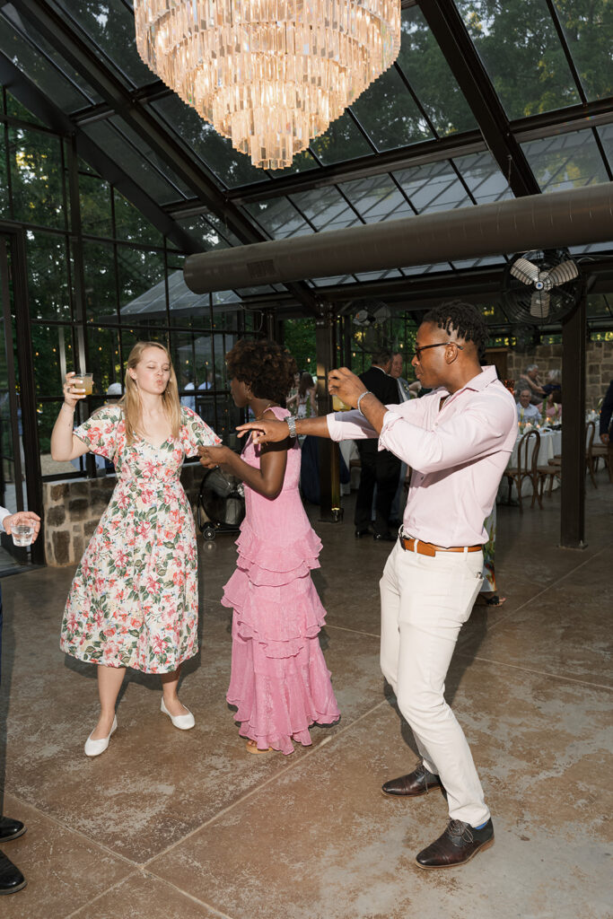 Guests having the best time at the wedding reception