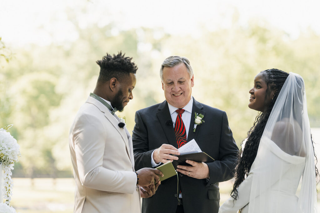 bride and groom at their intimate wedding ceremony
