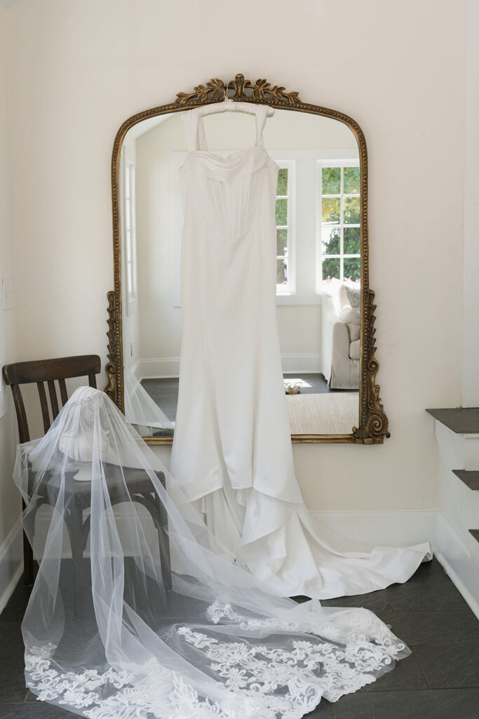 stunning closeup shot of the wedding dress