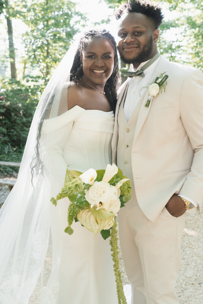 cute picture of the bride and groom hugging