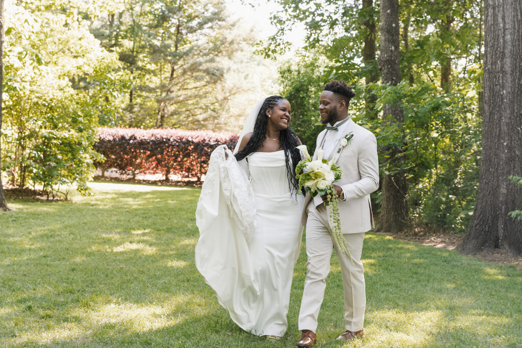 golden hour bridal portraits in NC