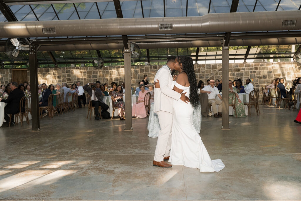 Newly married couple at their first dance