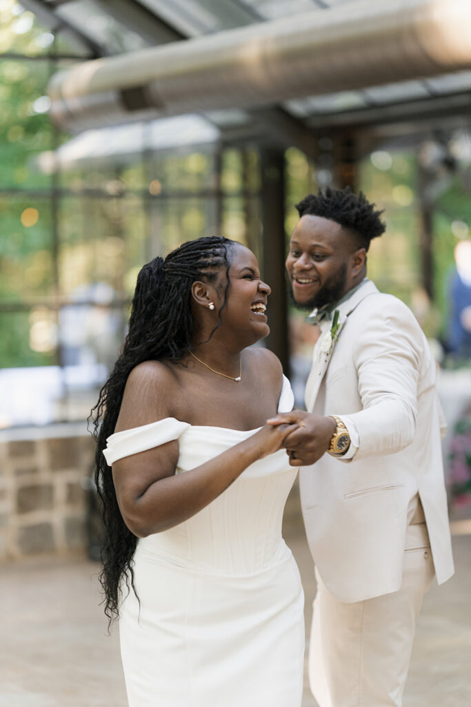 newlyweds at their dream wedding reception
