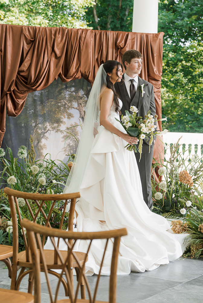 cute picture of the bride and groom hugging