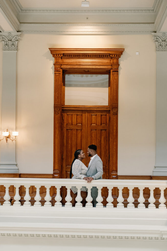couple at their timeless engagement photos